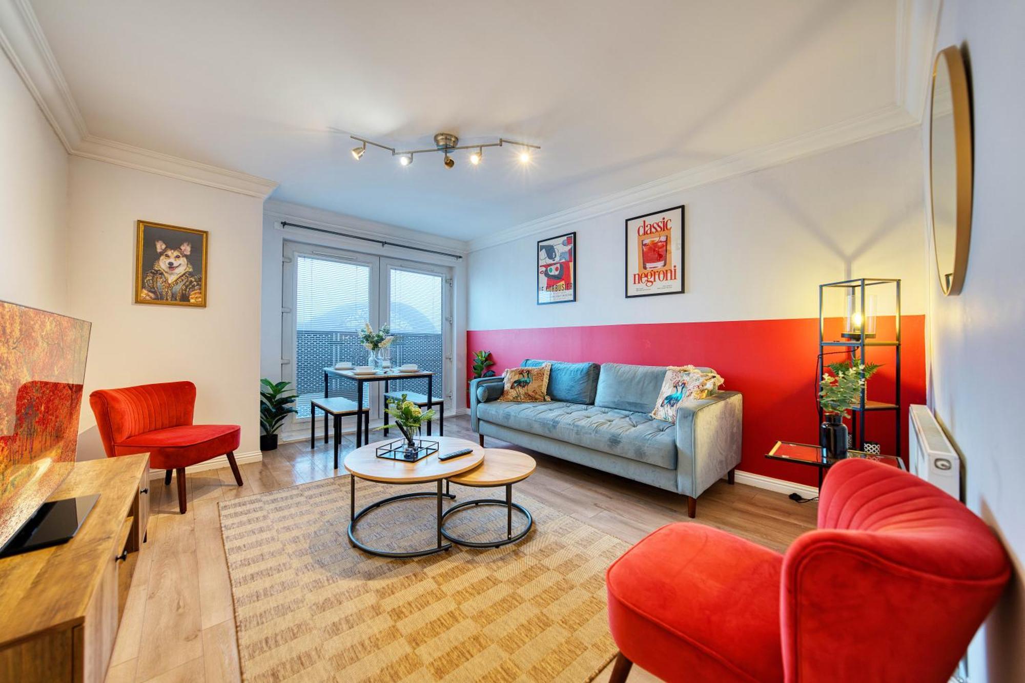 Modern 2 Bed Flat With Free Parking Apartment Glasgow Bagian luar foto